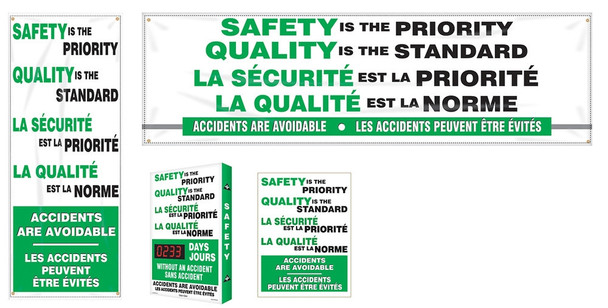 Bilingual Safety Campaign Kits: Safety Is The Priority - Quality Is The Standard Bilingual - Spanish/English 1/Kit - SBMSK434
