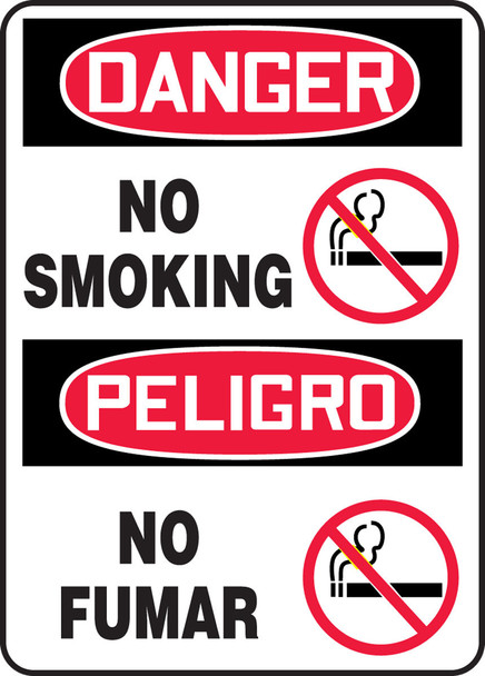 Spanish Bilingual Safety Sign 20" x 14" Adhesive Vinyl 1/Each - SBMSMG101VS
