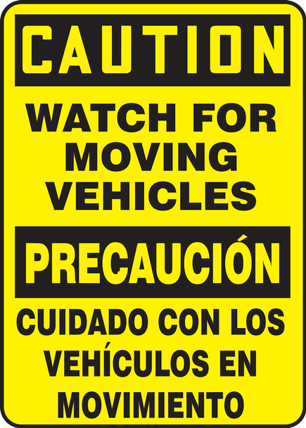 BILINGUAL SAFETY SIGN - SPANISH 20" x 14" Accu-Shield 1/Each - SBMVHR644XP