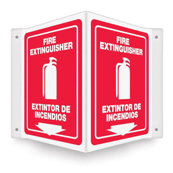 Bilingual Projection Sign: Fire Extinguisher 12" x 9" Panel / - SBPSP444