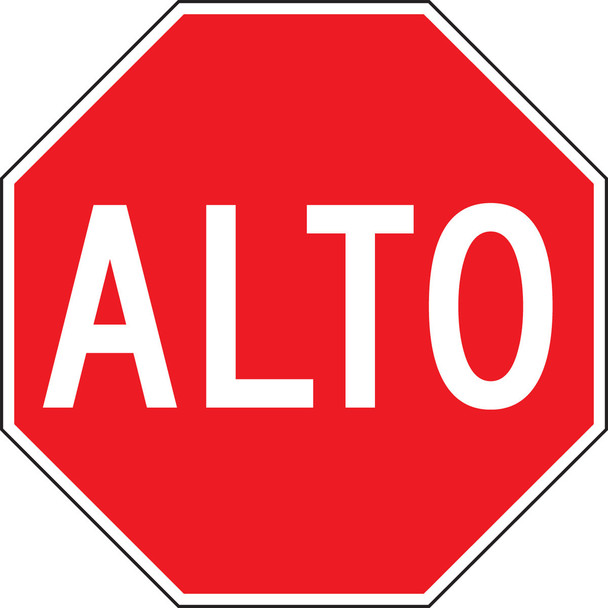 STOP SIGN - SPANISH ALTO 30" x 30" DG High Prism 1/Each - SHFRR031DP