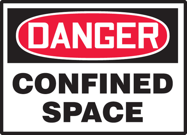 OSHA Danger Safety Label: Confined Space Spanish Adhesive Vinyl 3 1/2" x 5" 5/Pack - SHLCSP266VSP