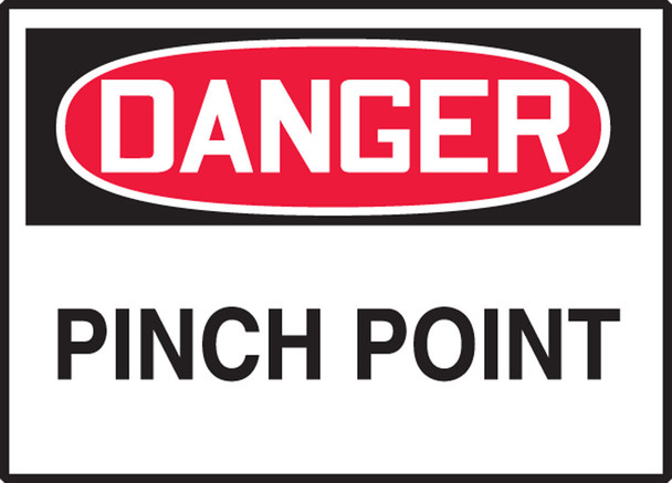 OSHA Danger Safety Label: Pinch Point Spanish Adhesive Dura Vinyl 3 1/2" x 5" 1/Each - SHLEQM273XVE
