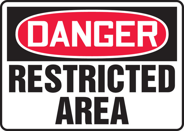 OSHA Danger Safety Sign: Restricted Area Spanish 14" x 20" Adhesive Vinyl 1/Each - SHMADM137VS