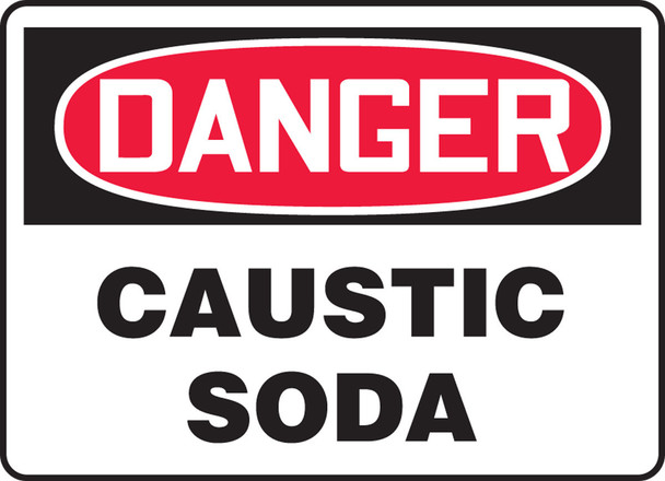 OSHA Danger Safety Sign: Caustic Soda Spanish 14" x 20" Aluma-Lite 1/Each - SHMCHG007XL