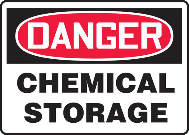 OSHA Danger Safety Sign: Chemical Storage Spanish 7" x 10" Plastic 1/Each - SHMCHL191VP