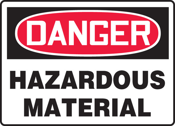 OSHA Danger Safety Sign: Hazardous Material Spanish 7" x 10" Adhesive Dura-Vinyl 1/Each - SHMCHL269XV