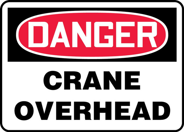 OSHA Danger Safety Sign: Crane Overhead Spanish 10" x 14" Aluminum 1/Each - SHMCRT154VA