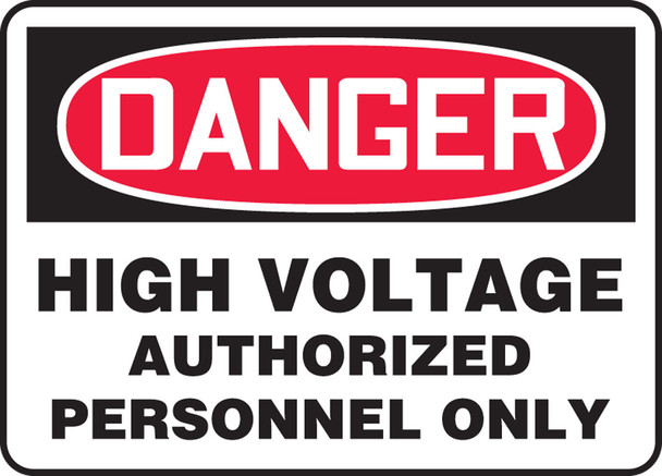 OSHA Danger Safety Sign: High Voltage - Authorized Personnel Only Spanish 7" x 10" Dura-Plastic 1/Each - SHMELC135XT