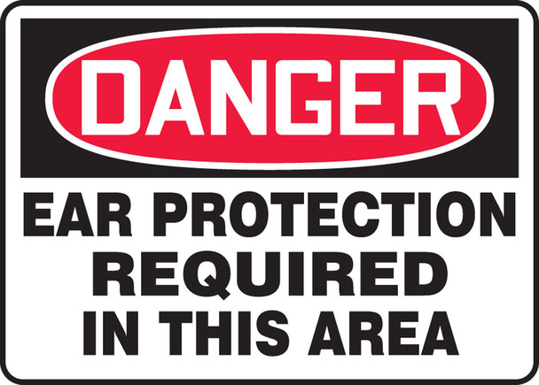 OSHA Danger Safety Sign: Ear Protection Required In This Area Spanish 10" x 14" Accu-Shield 1/Each - SHMPPE108XP