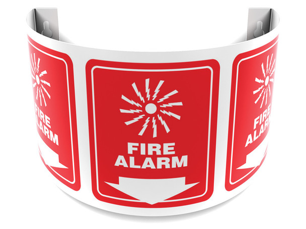 180D Projection Safety Sign: Fire Alarm (Graphic And Down Arrow) Spanish Panel Size: 12" 1/Each - SHPSJ323