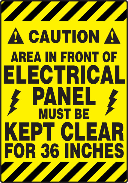 Slip-Gard ANSI Caution Border Floor Sign: Area In Front Of Electrical Panel Must Be Kept Clear For 36 Inches 20" x 14" - Spanish 1/Each - SHPSR640