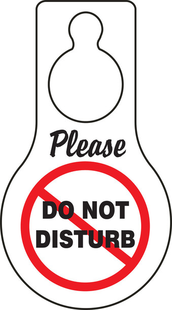 Shaped Hanger Tag: Please Do Not Disturb 9" x 5" / - TAD610