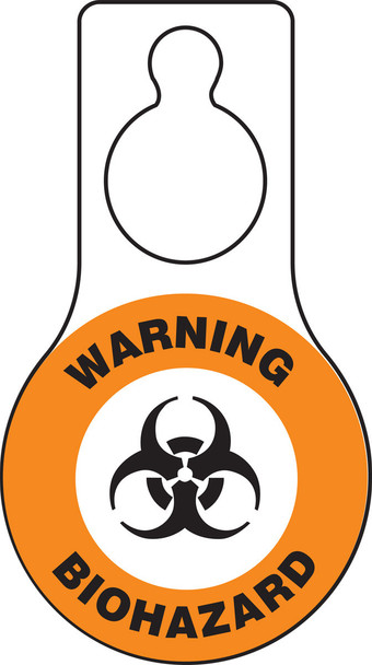Shaped Hanger Tag: Warning - Biohazard 9" x 5" / - TAD633
