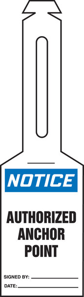 Loop 'n Strap OSHA Notice Safety Tag: Authorized Anchor Point - TAL340