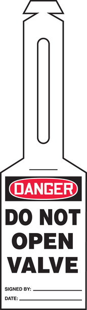 Loop 'n Strap OSHA Danger Safety Tag: Do Not Open Valve - TAL362