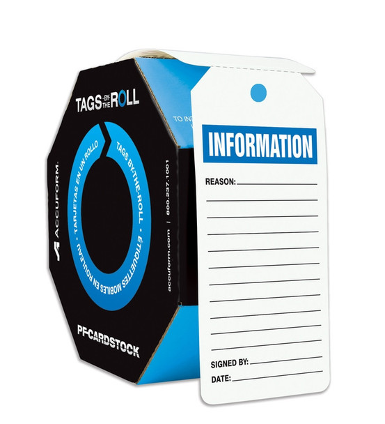 Safety Tags By-The-Roll: Information PF-Cardstock 100/Roll - TAR720
