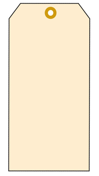 Manila Blank Cardstock Hole with 12" Galvanized Wire 3 3/4" x 1 7/8" 100/Pack - TBB113P