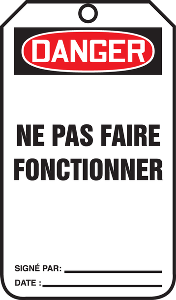 Danger Ne Pas Faire Fonctionner - TCF018PTM