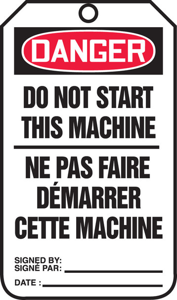 Danger Do Not Start This Machine - TCF162CTP
