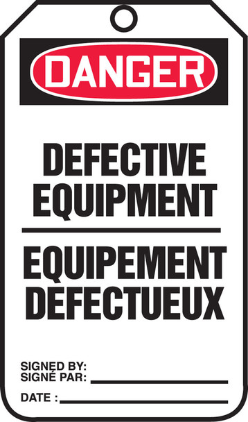 Danger Defective Equipment - TCF171PTP