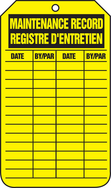Maintenance Record / Registre D'Entretien - TCF467PTP