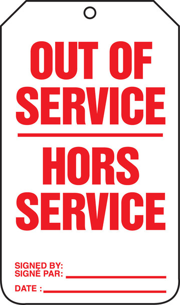 Out Of Service (Bilingual French - Hors Service) 5 7/8" x 3 1/8" - TCF505CTM