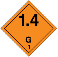 TDG Placard  Class 1 273mm x 273mm (10 3/4" x 10 3/4") Magnetic Vinyl 25/Pack - TCP147MG25