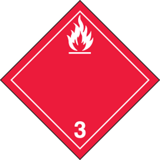 TDG Placard  Class 3 273mm x 273mm (10 3/4" x 10 3/4") Magnetic Vinyl 100/Pack - TCP313MG100