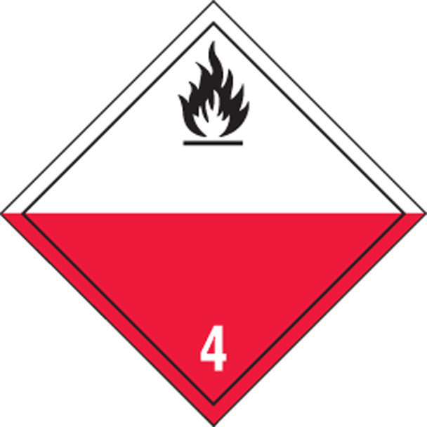 TDG Placard  Class 4 273mm x 273mm (10 3/4" x 10 3/4") Magnetic Vinyl 50/Pack - TCP424MG50