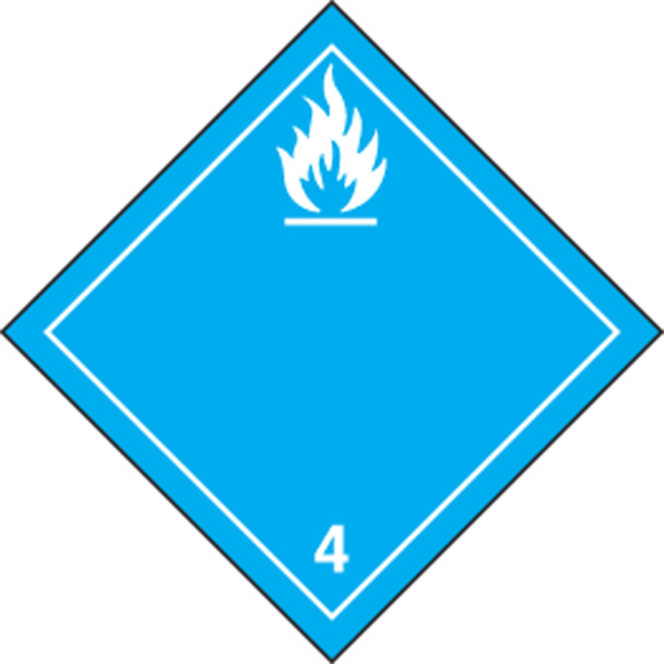 TDG Placard  Class 4 273mm x 273mm (10 3/4" x 10 3/4") Adhesive Vinyl 25/Pack - TCP428VS25