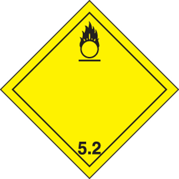 TDG Placard  Class 5 273mm x 273mm (10 3/4" x 10 3/4") Plastic 100/Pack - TCP522VP100