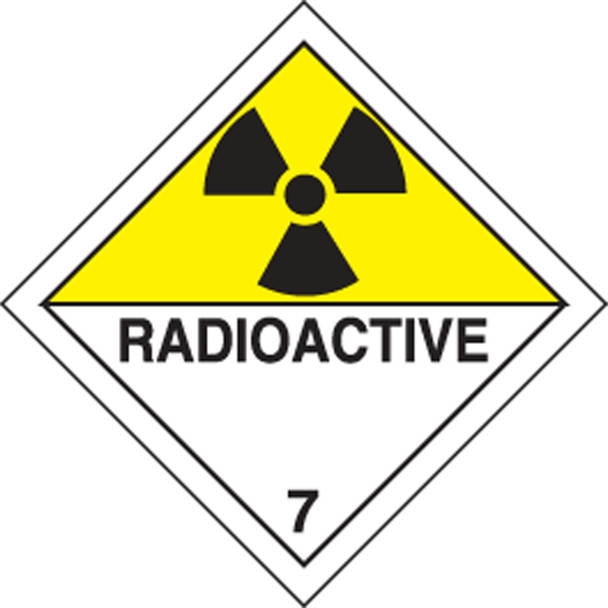 TDG Placard  Class 7 273mm x 273mm (10 3/4" x 10 3/4") PF-Cardstock 1/Each - TCP747CT1