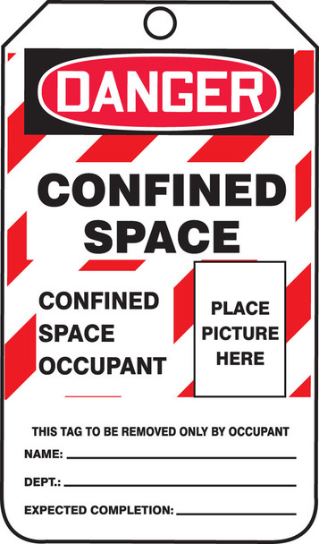 Confined Space Status Safety Tag: Danger Confined Space RP-Plastic 5/Pack - TCS318PTM
