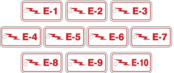 Energy Source Standard Tags: E-_ (Electric) Series Package Adhesive Dura-Vinyl 10/Pack - TDF320XVR