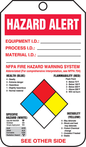 Safety Tag: Hazard Alert RP-Plastic 5/Pack - THS125PTM