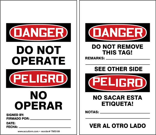 ENGLISH/SPANISH (MEXICAN) PF-Cardstock / - TMS109CTP