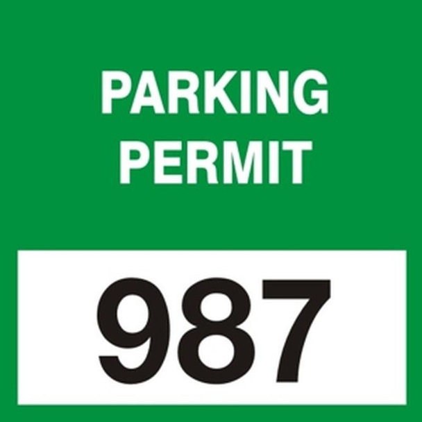 Cling Labels: Parking Permit Yellow Series: 500-599 3" x 3" Static Cling Vinyl 100/Pack - TNL305YLF