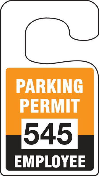 VERTICAL HANGING TAGS: PARKING PERMIT EMPLOYEE Yellow Series: 400-499 4 7/8" x 2 3/4" 100/Pack - TNT272YLE