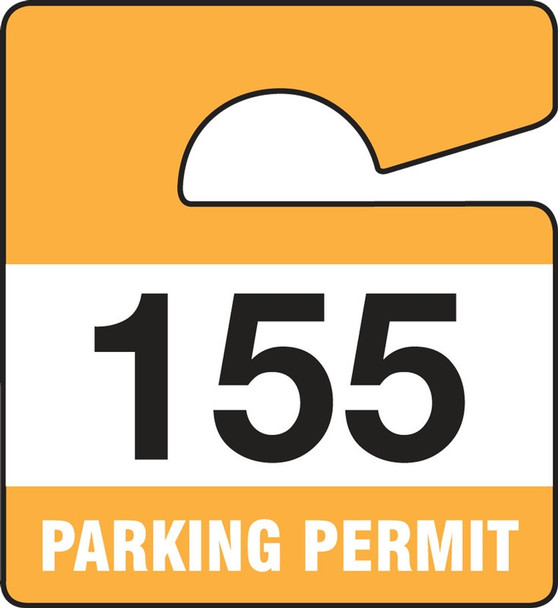 SMALL VERTICAL HANGING PARKING PERMIT:PARKING PERMIT Black Series: 300-399 3" x 2 3/4" 100/Pack - TNT820BKD