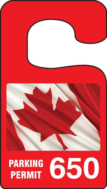 VERTICAL HANGING TAGS: PARKING PERMIT - CANADIAN PRIDE FLAG Black Series: 800-899 4 7/8" x 2 3/4" 100/Pack - TNT933BKJ