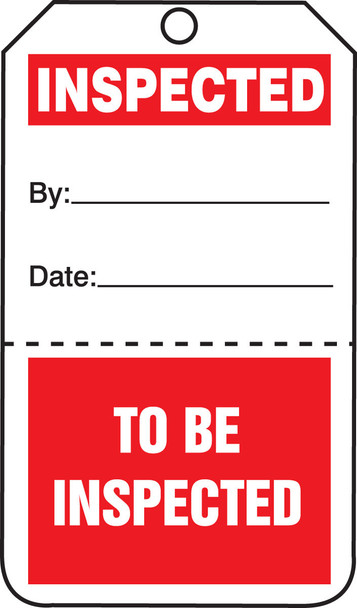 Safety Tag: Inspected/To Be Inspected - Perforated RP-Plastic 5/Pack - TPP102PTM