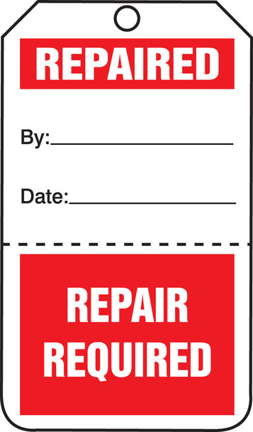 Safety Tag: Repaired/Repair Required - Perforated PF-Cardstock 25/Pack - TPP104CTP