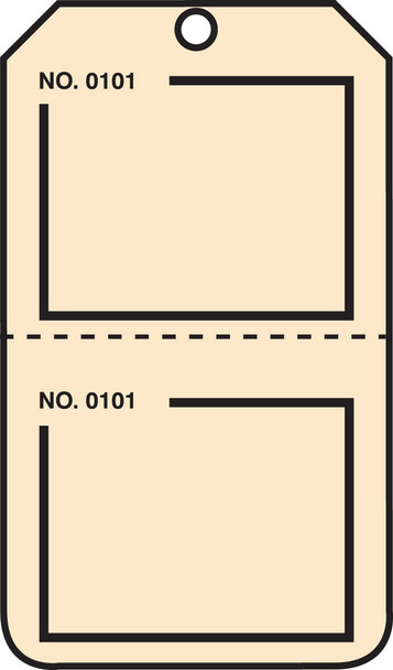 Safety Tag: Blank Numbered - Perforated Beige PF-Cardstock 5/Pack - TPP222CTM