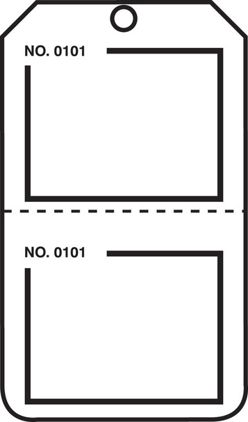 Blank Numbered Perforated Tags White PF-Cardstock 25/Pack - TPP226CTP