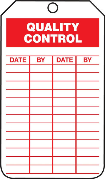 Jumbo Record Safety Tag: Quality Control 8 1/2" x 3 7/8" PF-Cardstock 5/Pack - TRS344CTM