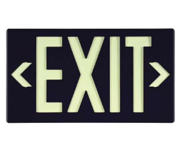 Globrite Ecoexit Sign 100 Feet -Double Face W/Bracket - Black - 8.75X15.375 - 7062100B