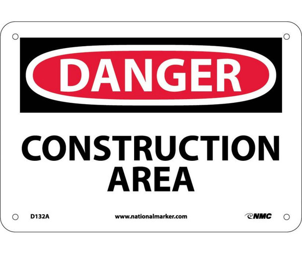 Danger: Construction Area - 7X10 - .040 Alum - D132A
