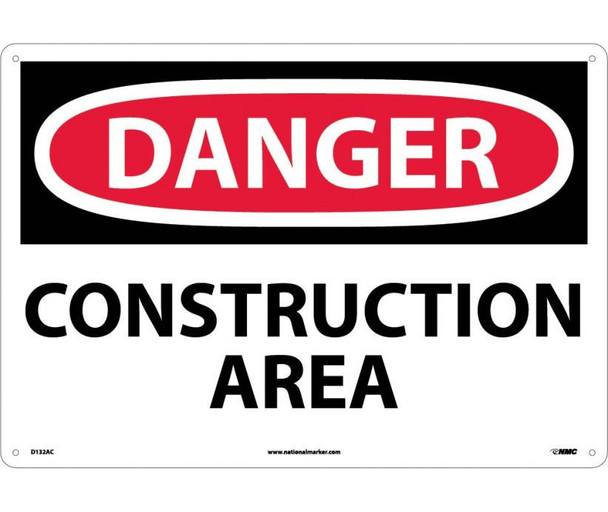 Danger: Construction Area - 14X20 - .040 Alum - D132AC