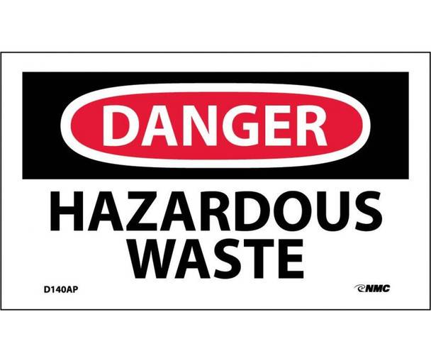 Danger: Hazardous Waste - 3X5 - PS Vinyl - Pack of 5 - D140AP
